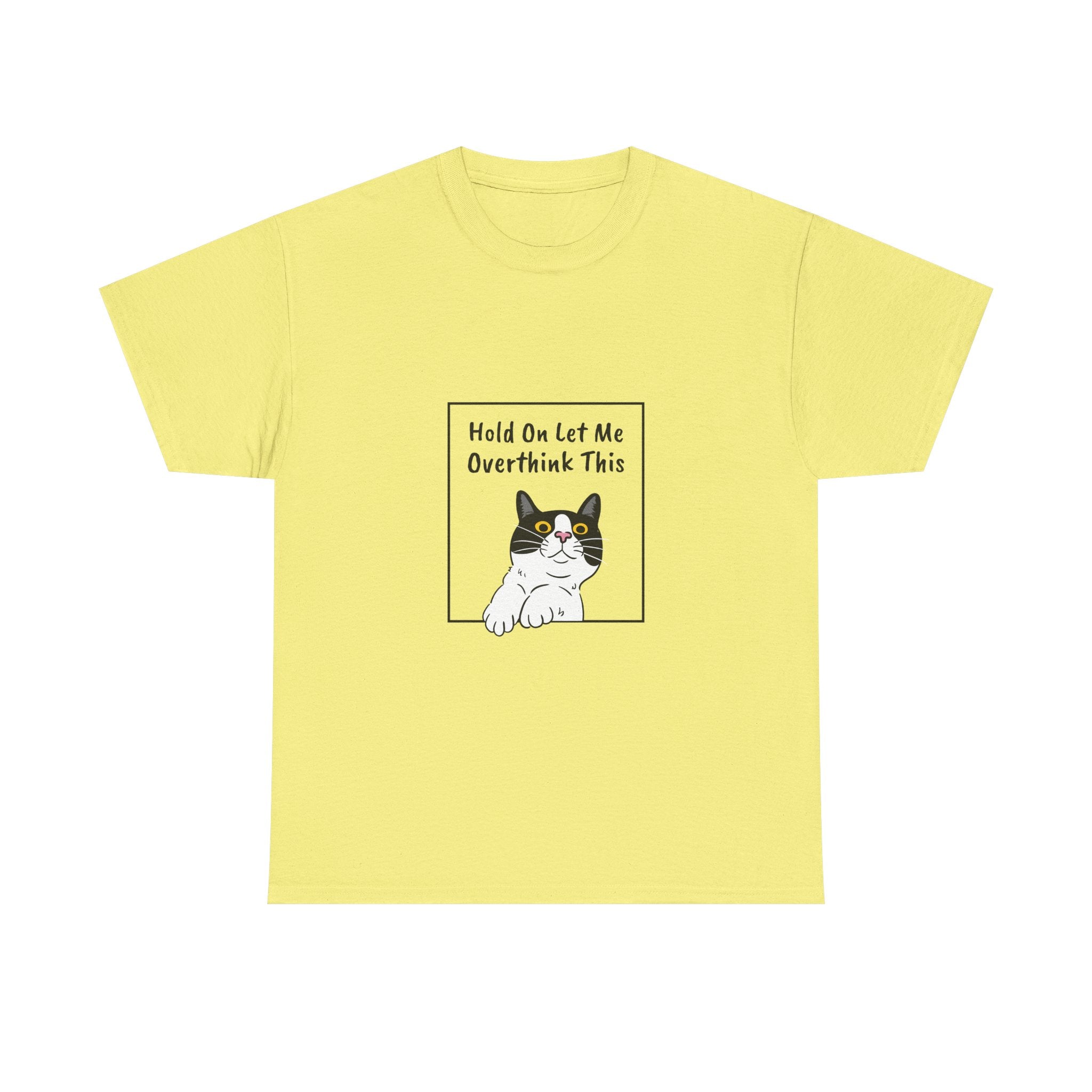 Funny Cat Overthink Tee - Unisex Heavy Cotton Shirt