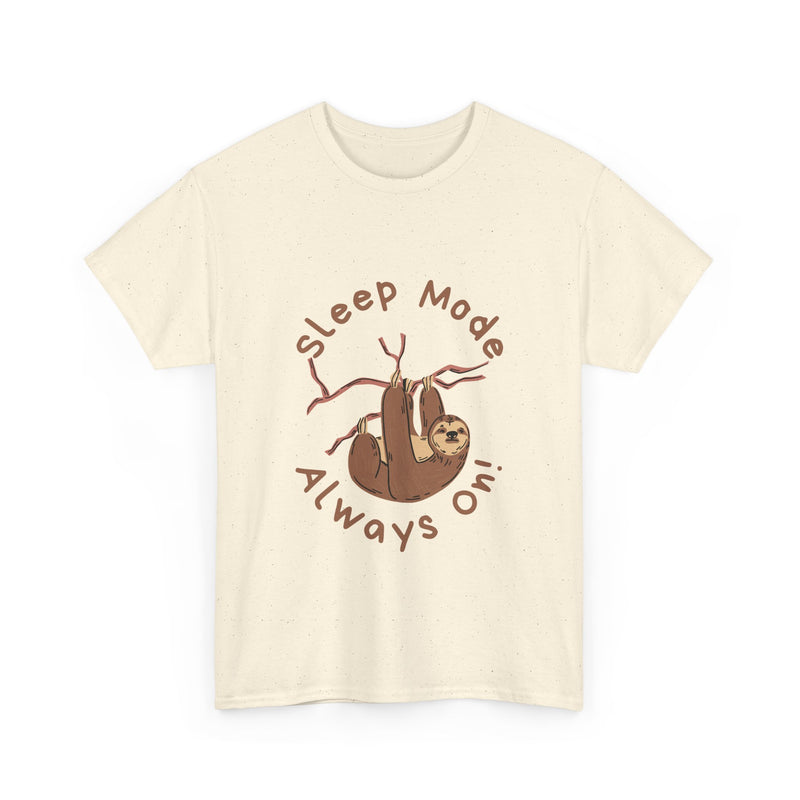Sleep Mode Sloth Unisex Heavy Cotton Tee - Relaxed Fit T-Shirt