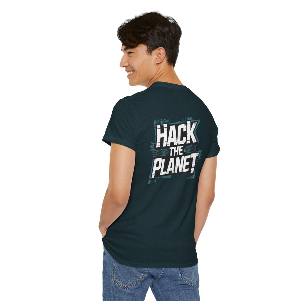 Unisex Heavy Cotton Tee: "Hack the Planet" - T-Shirt