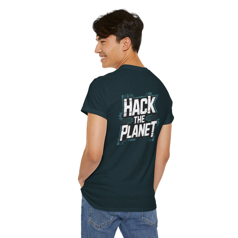 Unisex Heavy Cotton Tee: "Hack the Planet" - T-Shirt