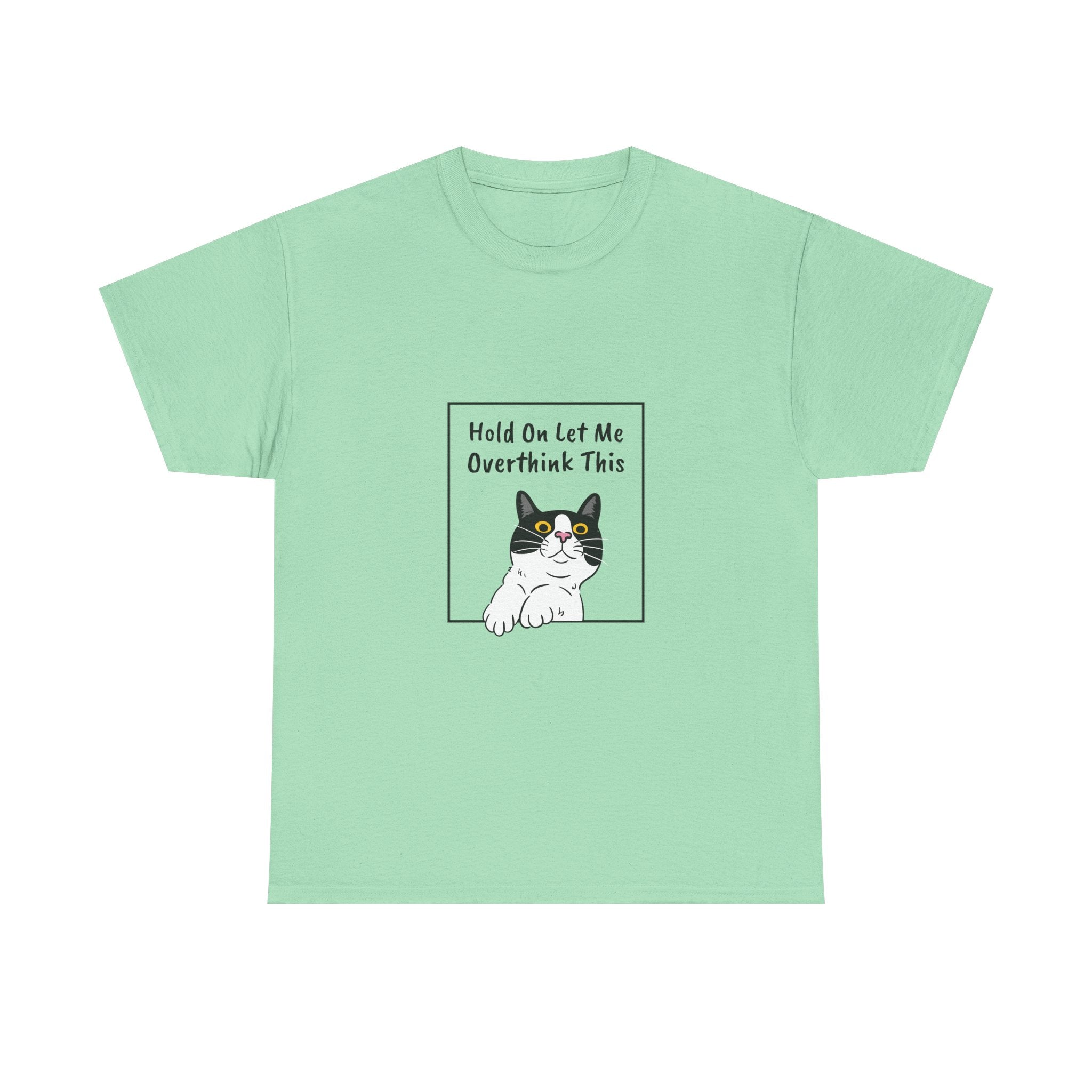 Funny Cat Overthink Tee - Unisex Heavy Cotton Shirt