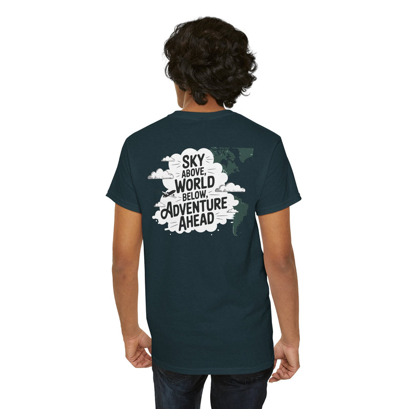 Unisex Heavy Cotton Tee: "sky above world below" T-Shirt