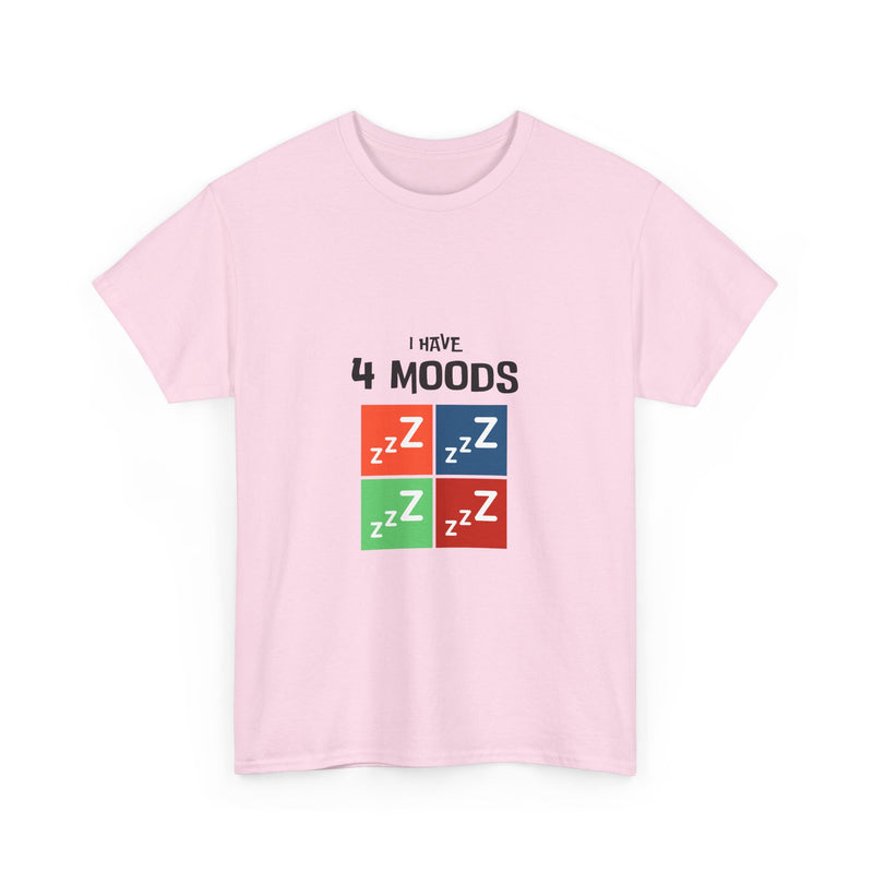 Unisex Heavy Cotton Tee - 'I Have 4 Moods' Graphic T-Shirt for Casual Comfort