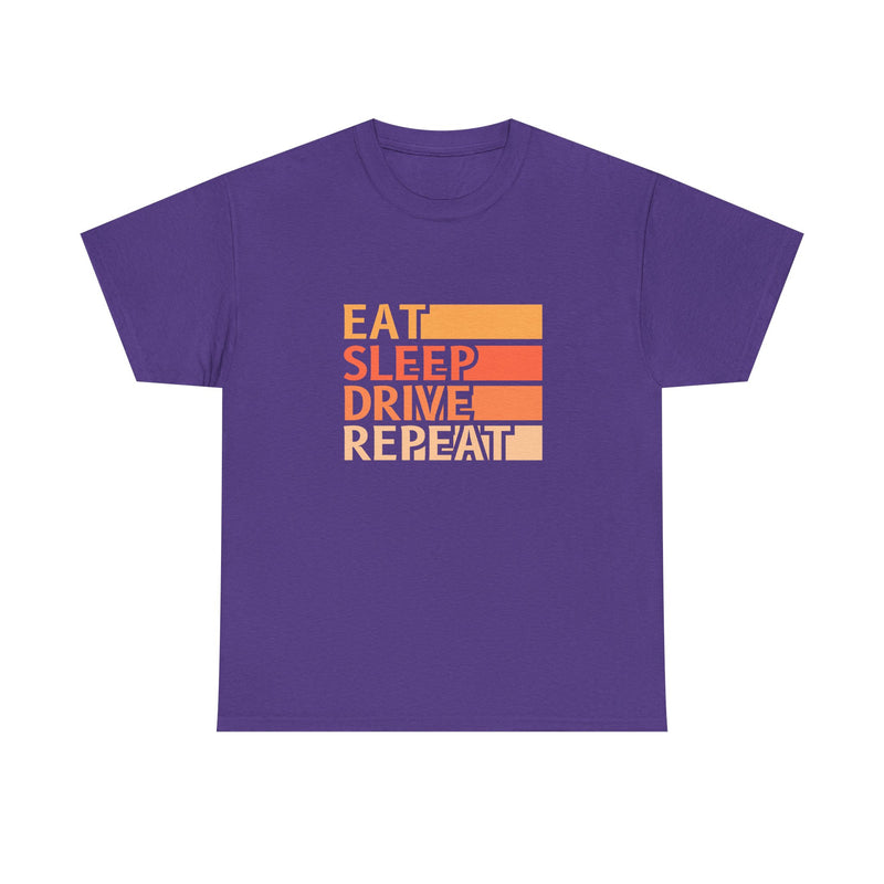 Eat Sleep Drive Repeat Unisex Heavy Cotton Tee - Perfect for Car Enthusiasts