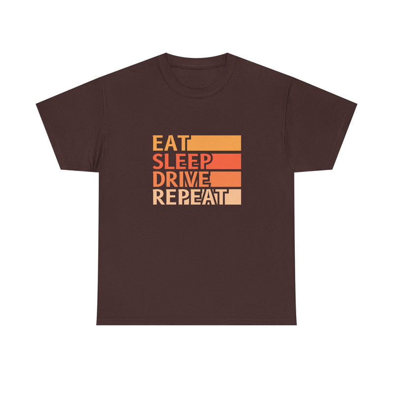 Eat Sleep Drive Repeat Unisex Heavy Cotton Tee - Perfect for Car Enthusiasts