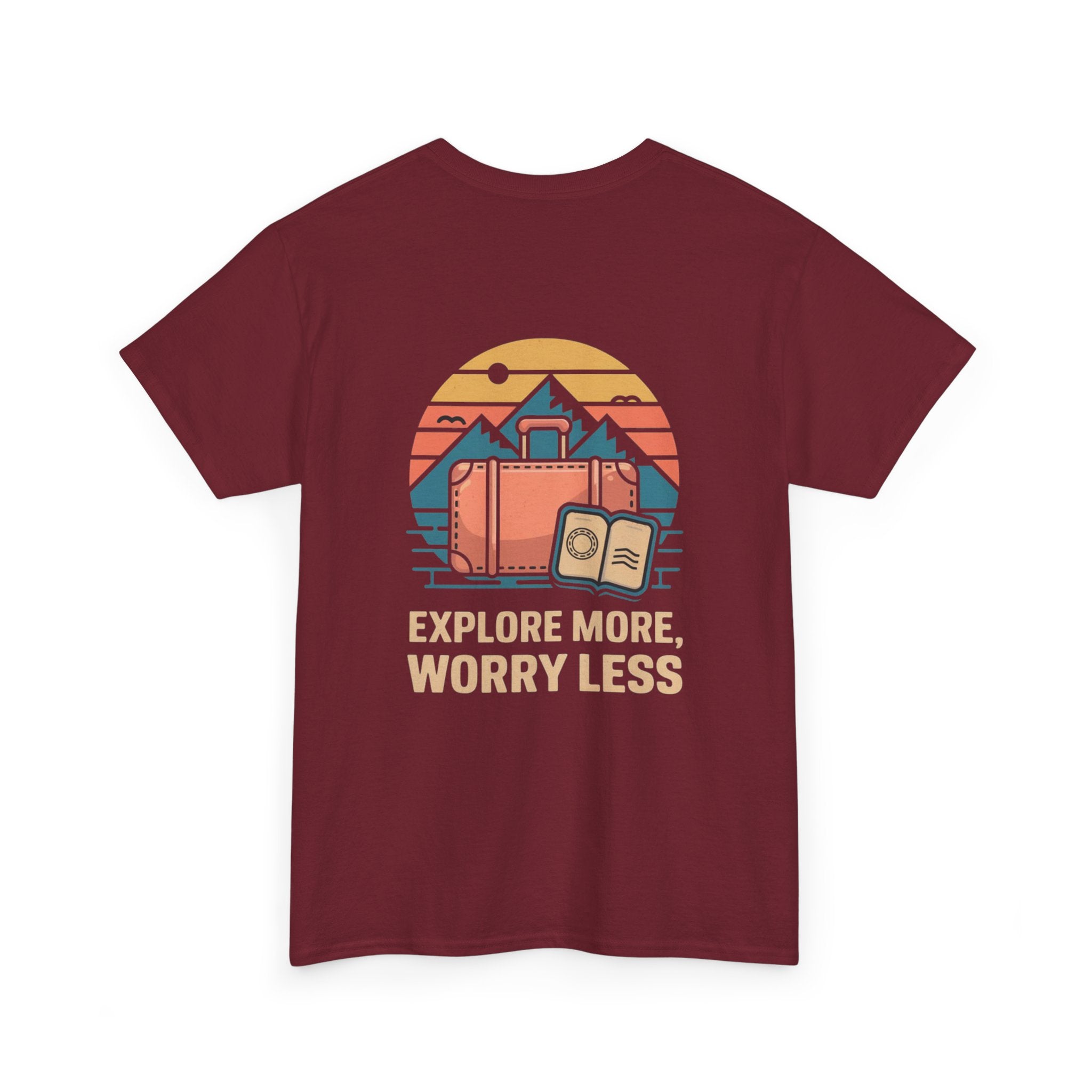 Unisex Heavy Cotton Tee: "Explore more worry less" - T-Shirt