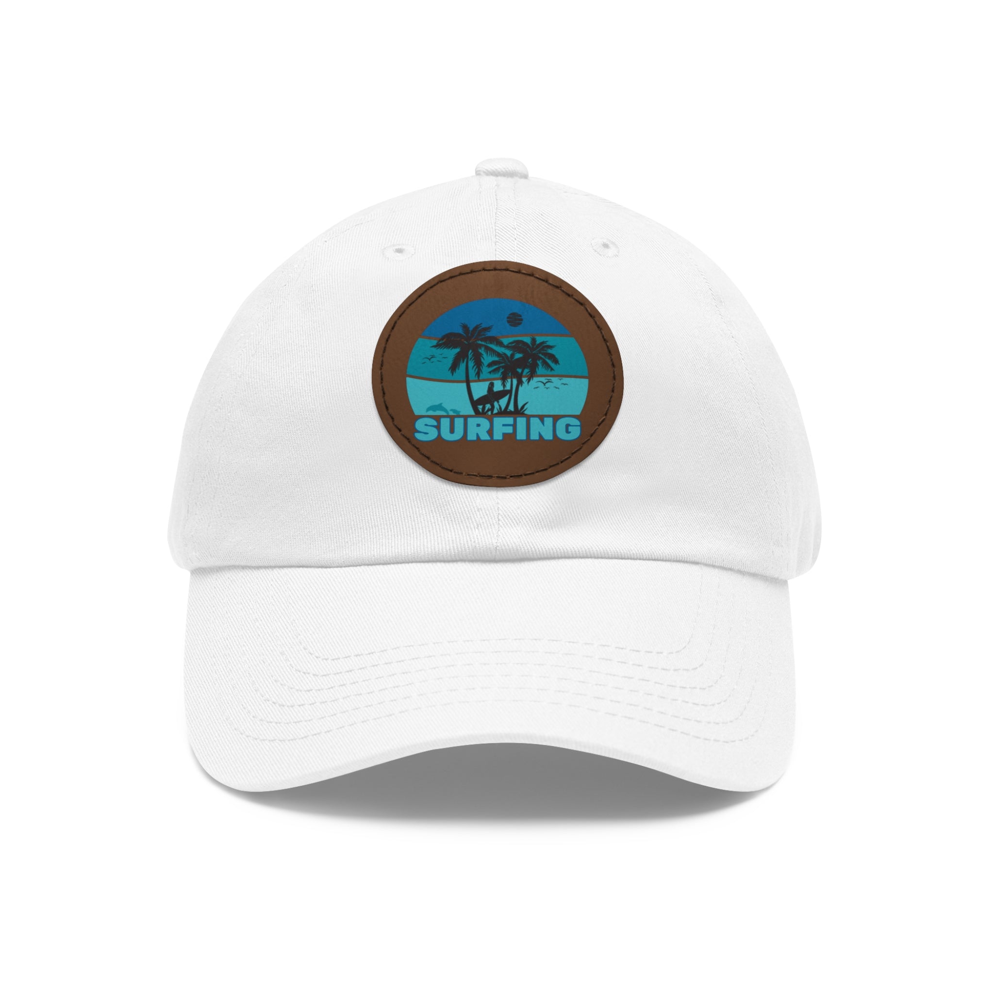 Surfing Dad Hat with Leather Patch - Casual Beach Style