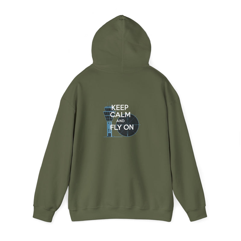 Keep Calm and Fly On  Unisex Heavy Blend™ Hooded Sweatshirt