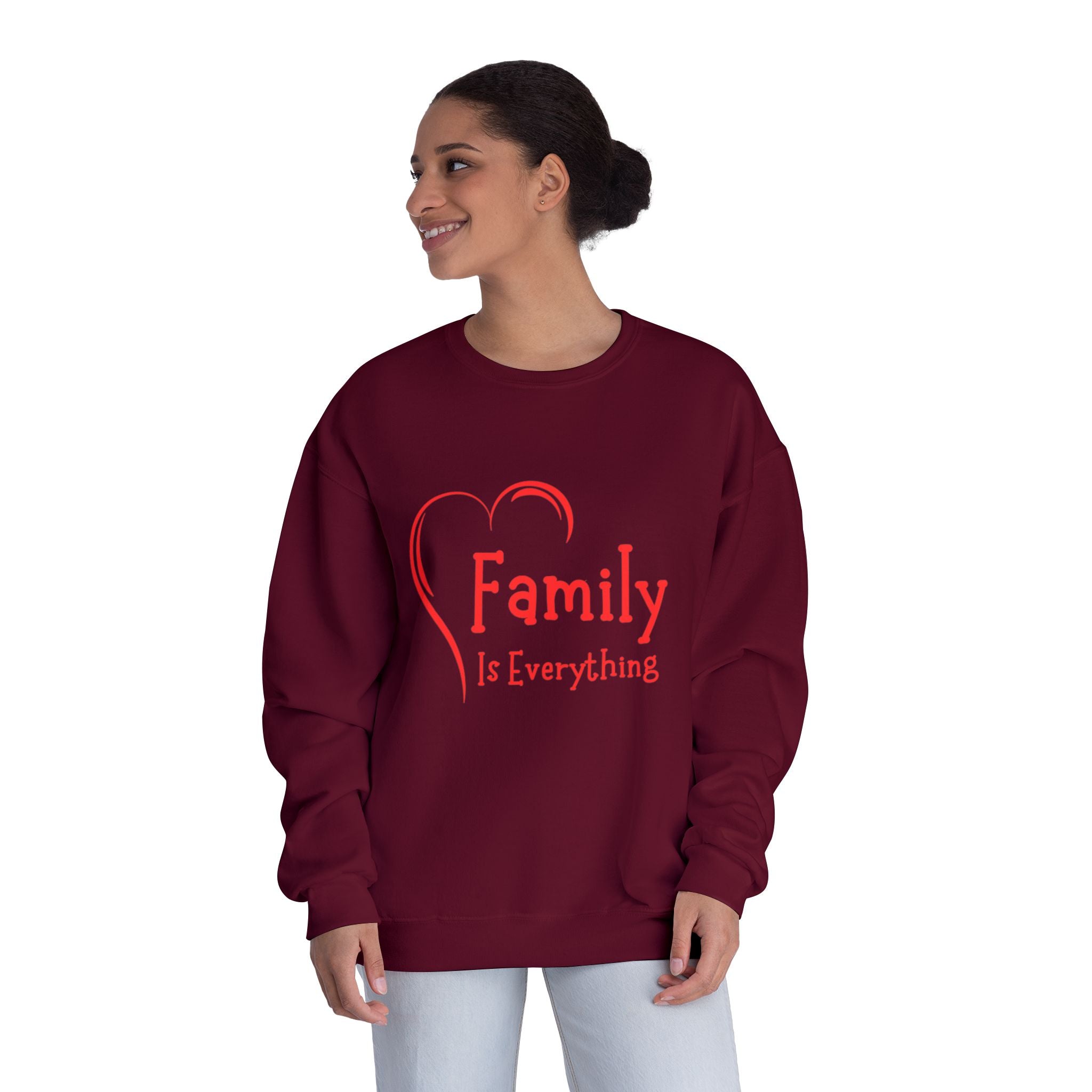 Family Is Everything Crewneck Sweatshirt - Unisex Casual Wear for Family Gatherings