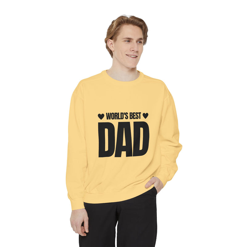 World's Best Dad Unisex Garment-Dyed Sweatshirt - Perfect Gift for Father's Day