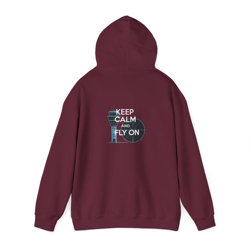Keep Calm and Fly On  Unisex Heavy Blend™ Hooded Sweatshirt