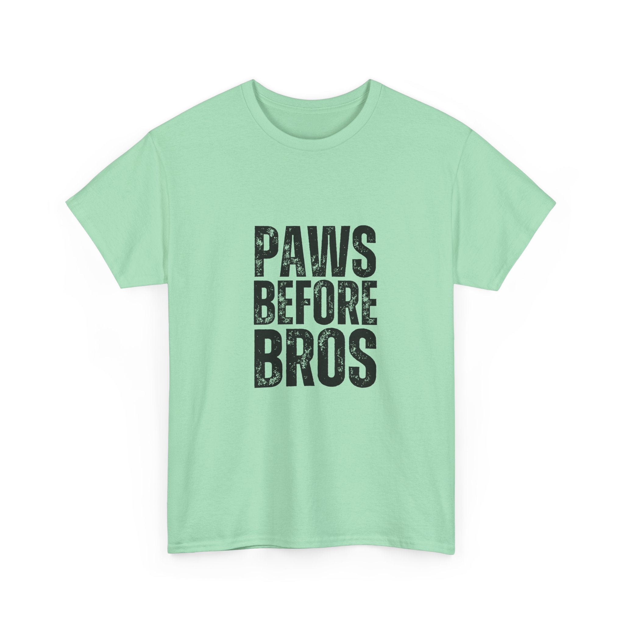 Unisex Heavy Cotton Tee - 'Paws Before Bros' Graphic T-Shirt