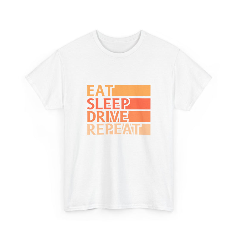 Eat Sleep Drive Repeat Unisex Heavy Cotton Tee - Perfect for Car Enthusiasts