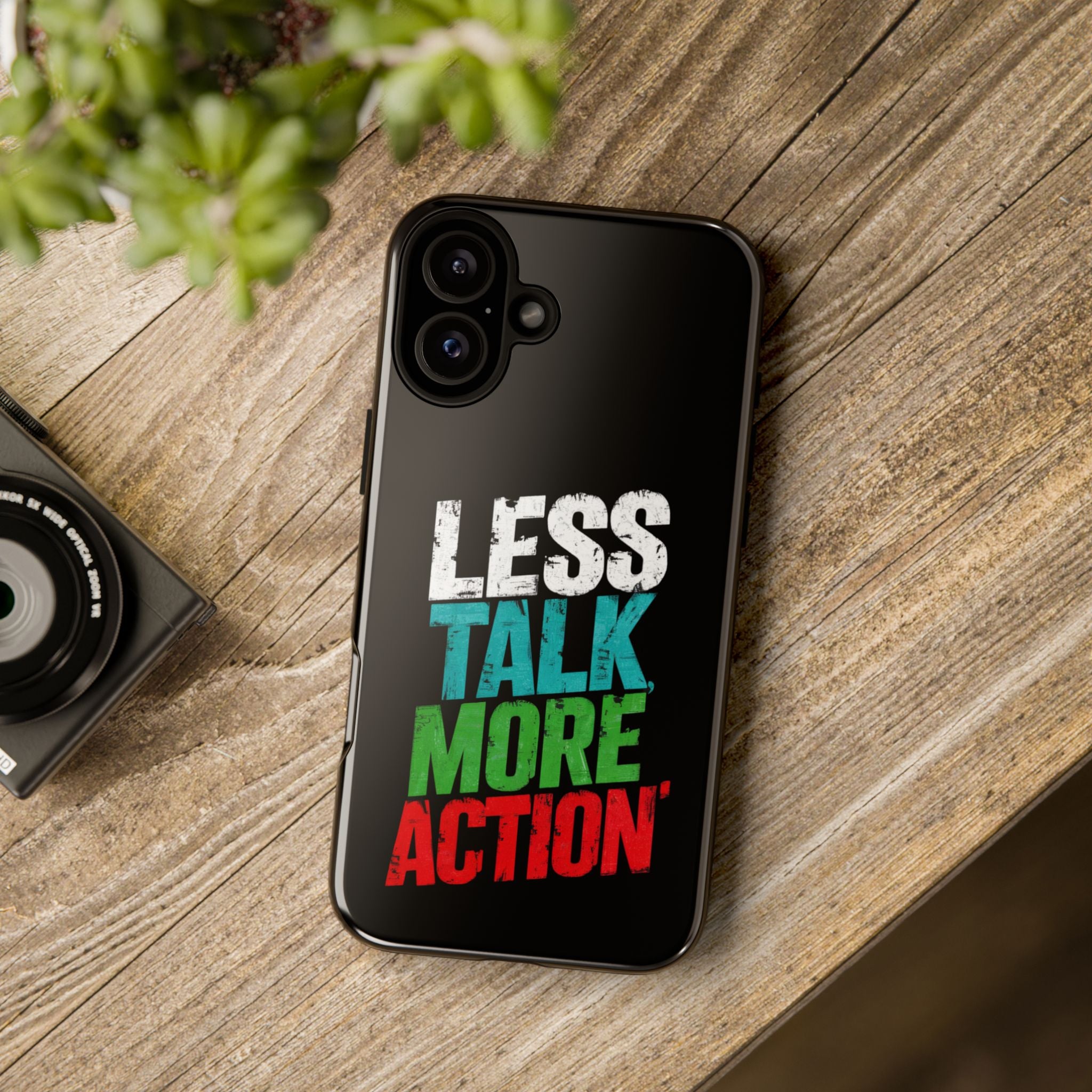 Less Talk More Action Phone Case - Tough, Motivational Design for Active Lifestyles
