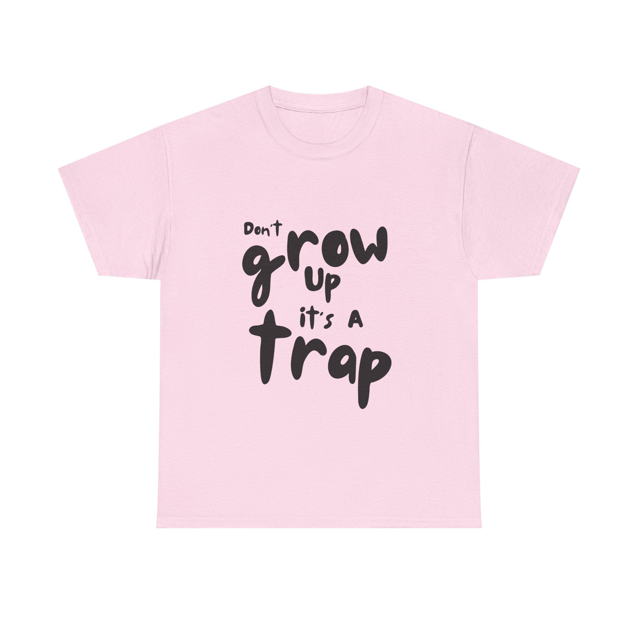 Funny Unisex Heavy Cotton Tee - "Don't Grow Up It's A Trap"
