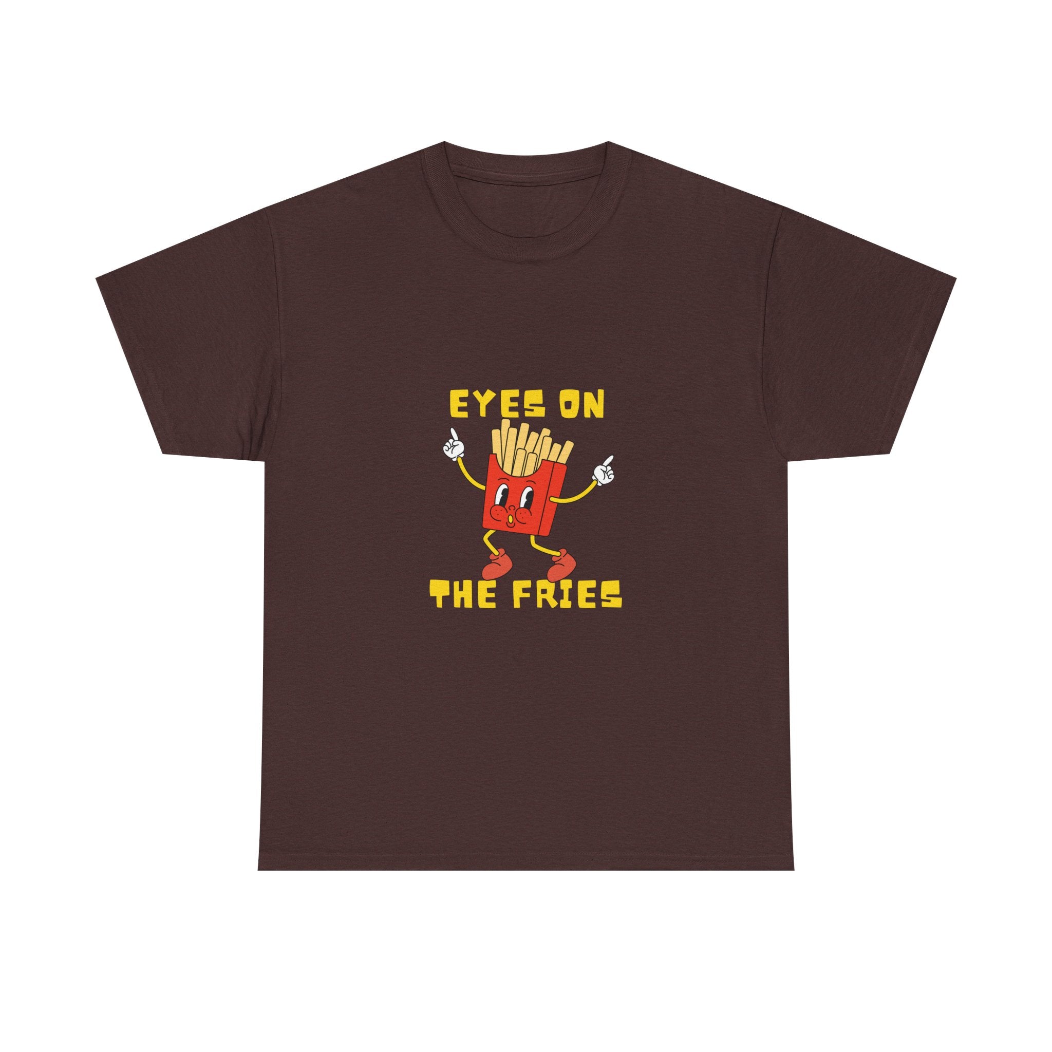 Funny Foodie Unisex Heavy Cotton Tee - 'Eyes on the Fries' Graphic T-Shirt