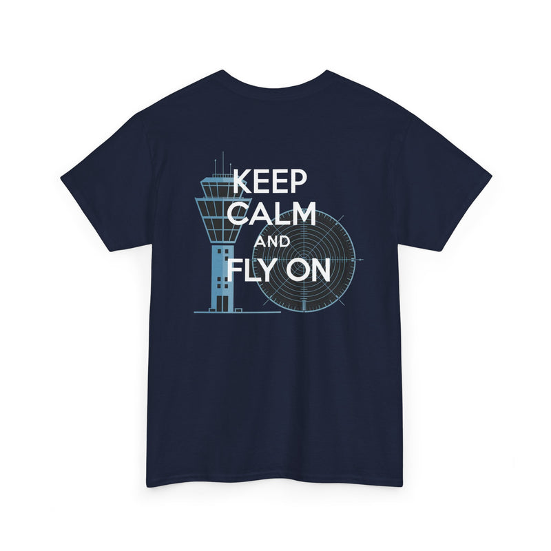 Keep Calm and Fly On Unisex Heavy Cotton Tee