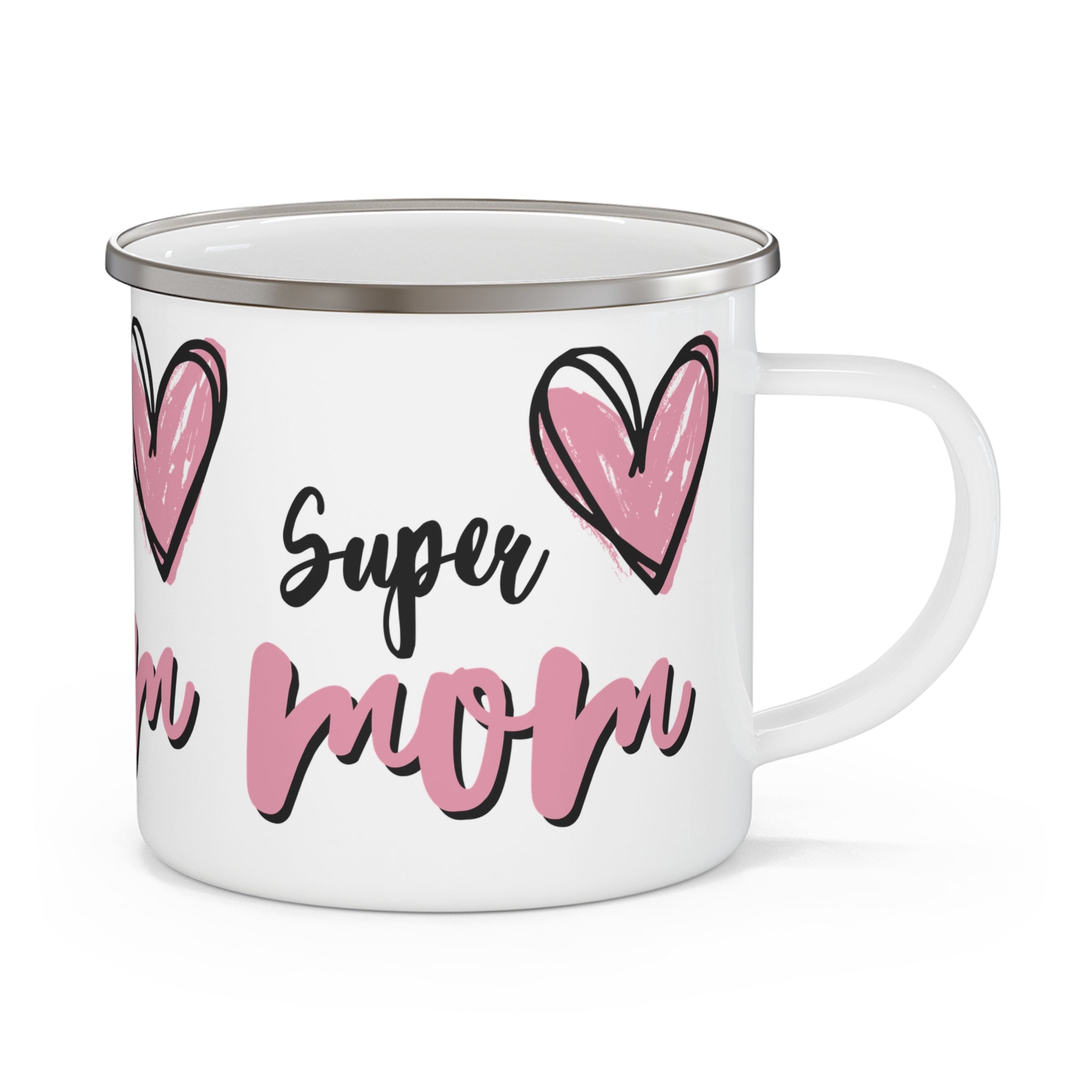 Super Mom Enamel Camping Mug - Perfect Gift for Mother's Day & Nature Lovers