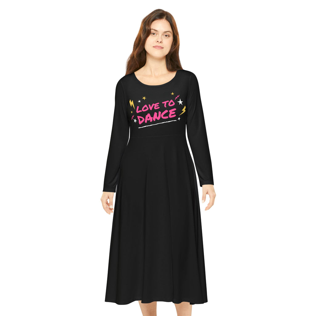 Love to Dance Long Sleeve Dress for Dance Lovers