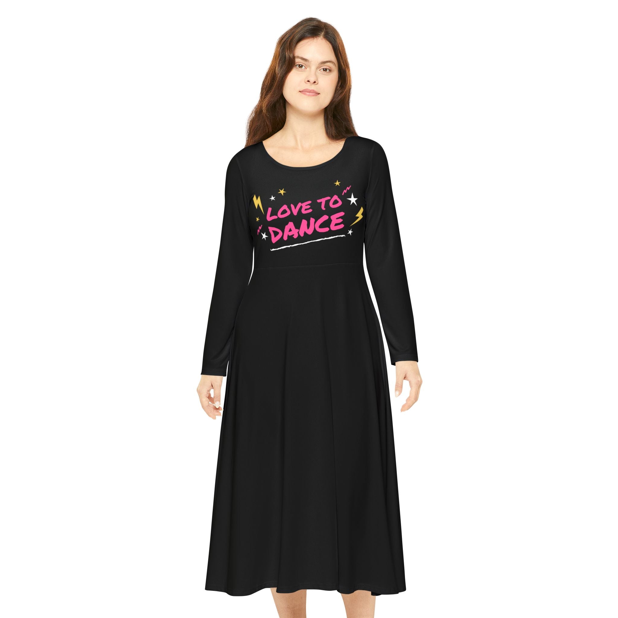 Love to Dance Long Sleeve Dress for Dance Lovers