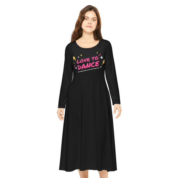Love to Dance Long Sleeve Dress for Dance Lovers