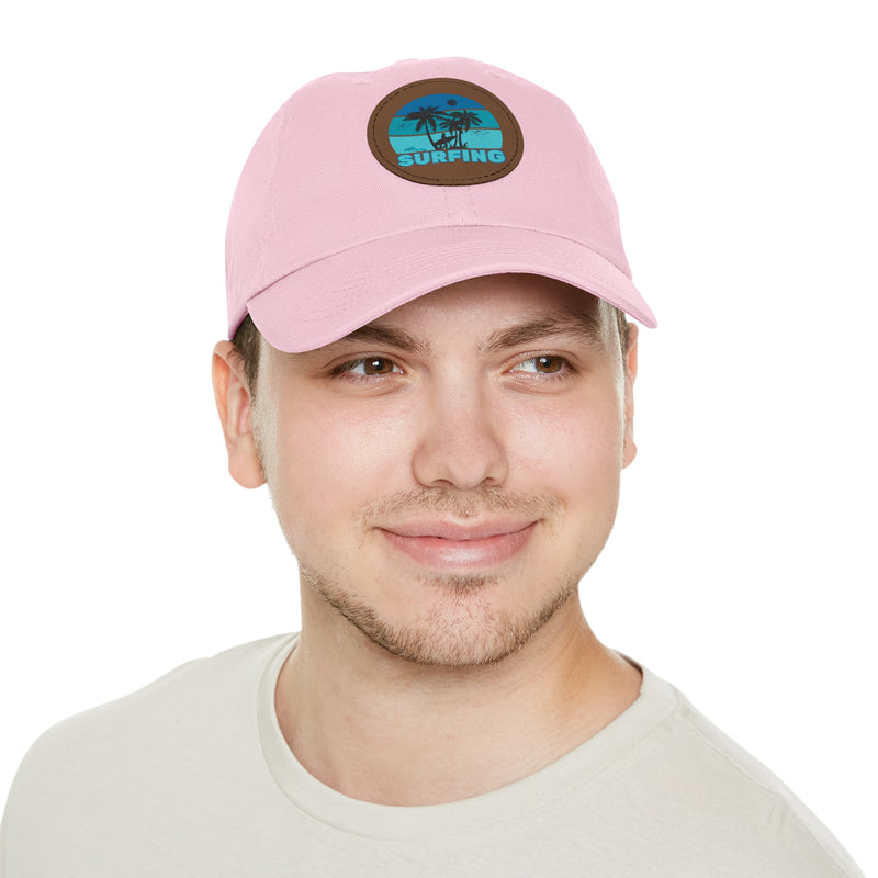 Surfing Dad Hat with Leather Patch - Casual Beach Style