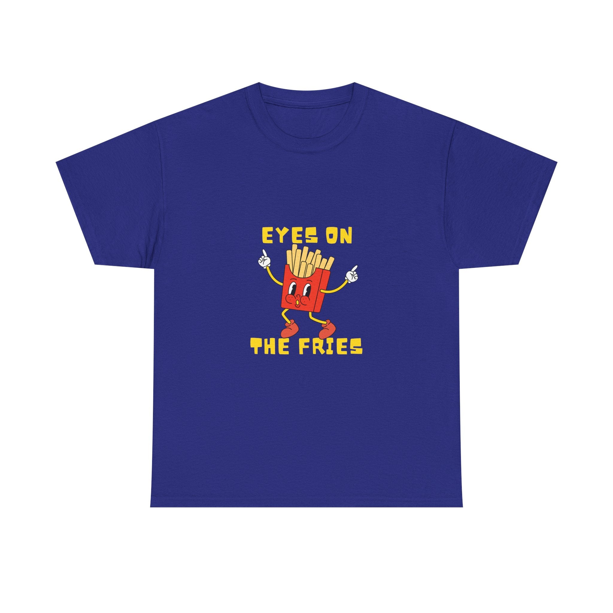 Funny Foodie Unisex Heavy Cotton Tee - 'Eyes on the Fries' Graphic T-Shirt