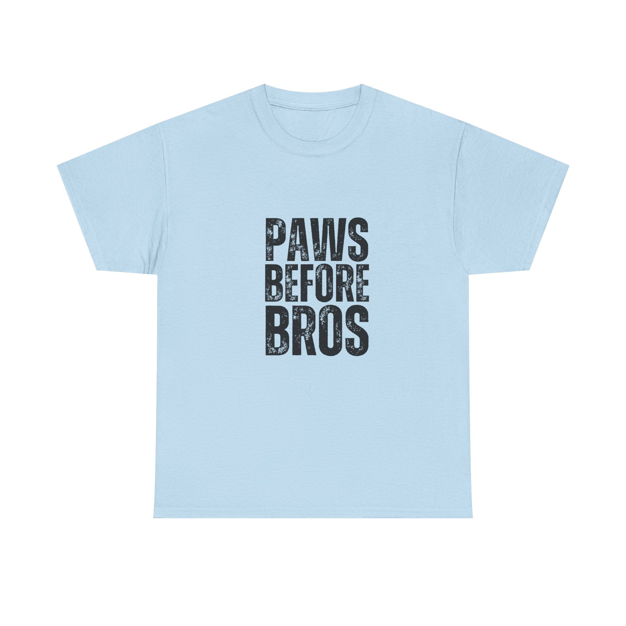 Unisex Heavy Cotton Tee - 'Paws Before Bros' Graphic T-Shirt