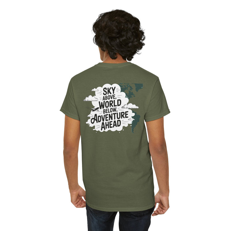 Unisex Heavy Cotton Tee: "sky above world below" T-Shirt