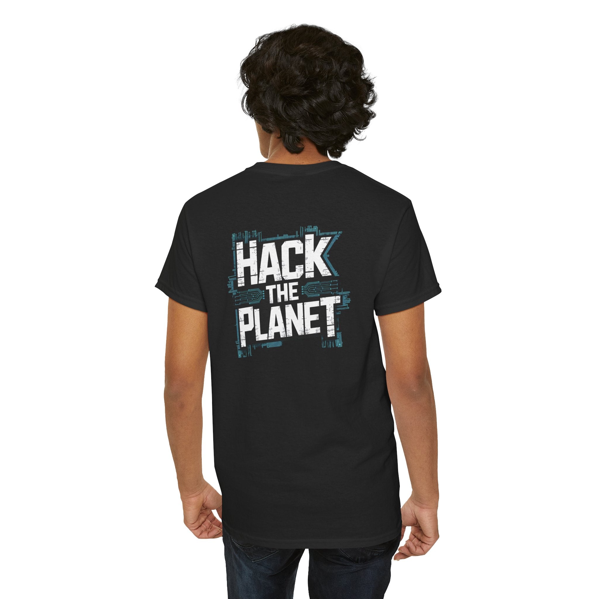 Unisex Heavy Cotton Tee: "Hack the Planet" - T-Shirt