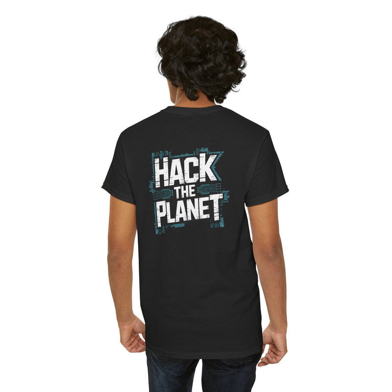 Unisex Heavy Cotton Tee: "Hack the Planet" - T-Shirt