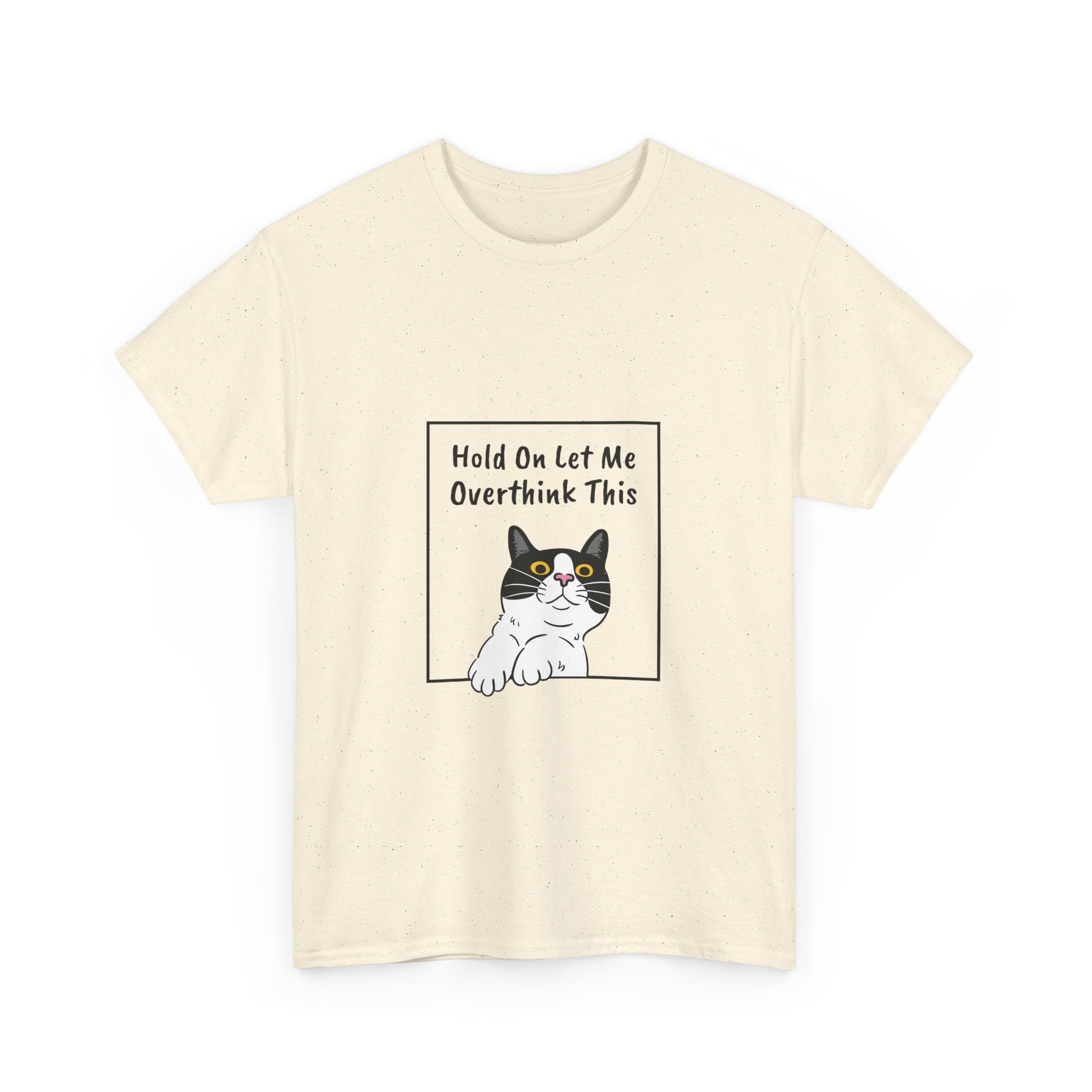 Funny Cat Overthink Tee - Unisex Heavy Cotton Shirt