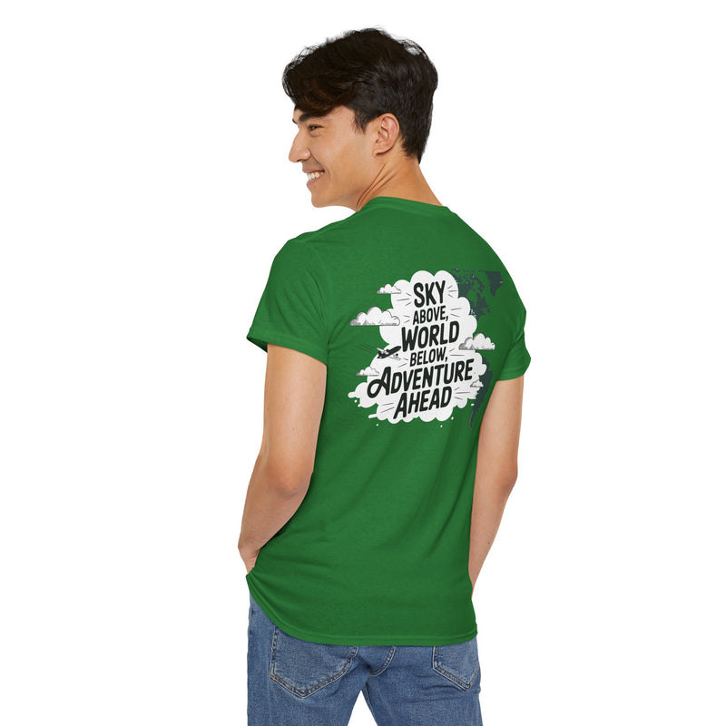 Unisex Heavy Cotton Tee: "sky above world below" T-Shirt