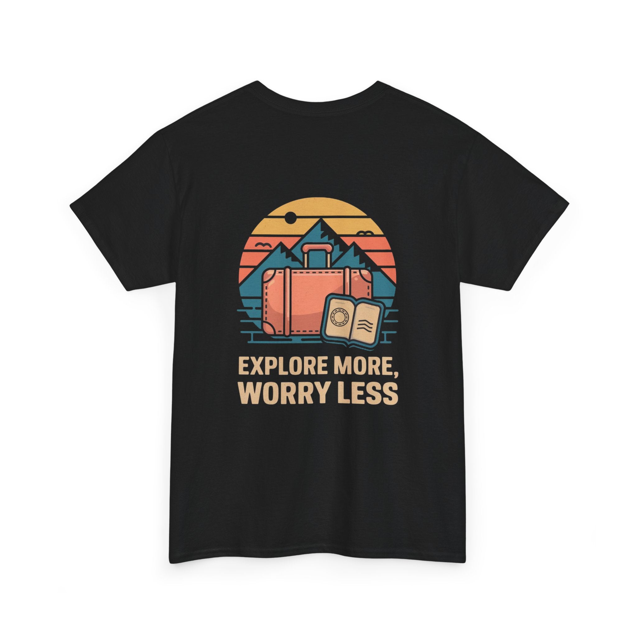 Unisex Heavy Cotton Tee: "Explore more worry less" - T-Shirt