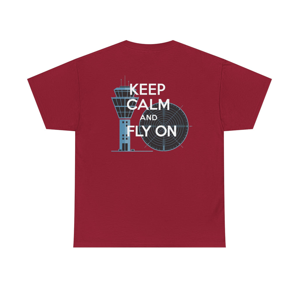 Keep Calm and Fly On Unisex Heavy Cotton Tee