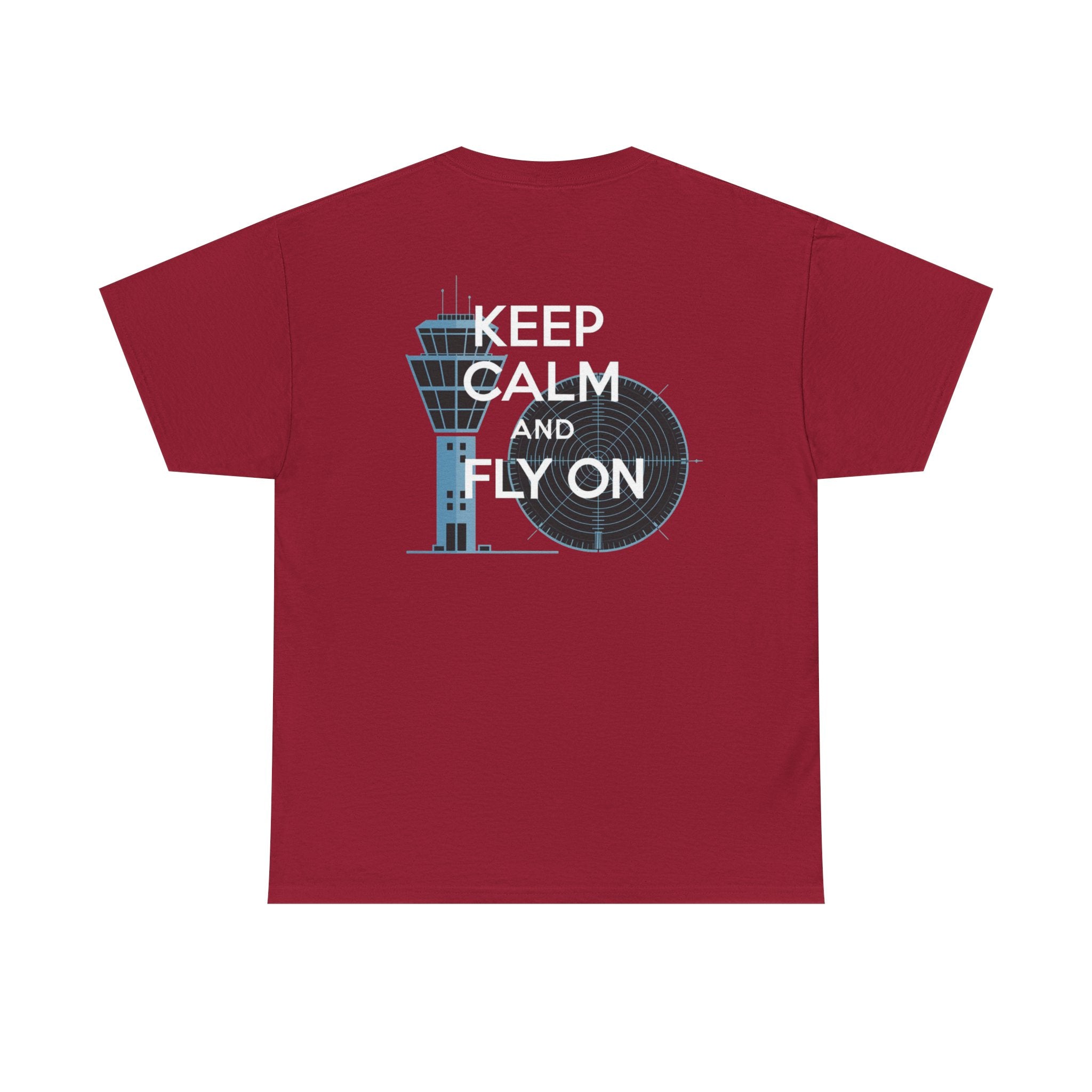 Keep Calm and Fly On Unisex Heavy Cotton Tee