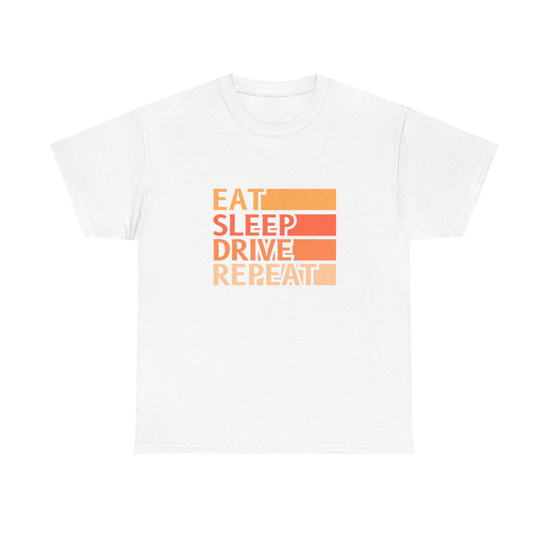 Eat Sleep Drive Repeat Unisex Heavy Cotton Tee - Perfect for Car Enthusiasts
