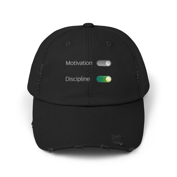 Motivation vs Discipline Distressed Cap | Unisex Adjustable Hat