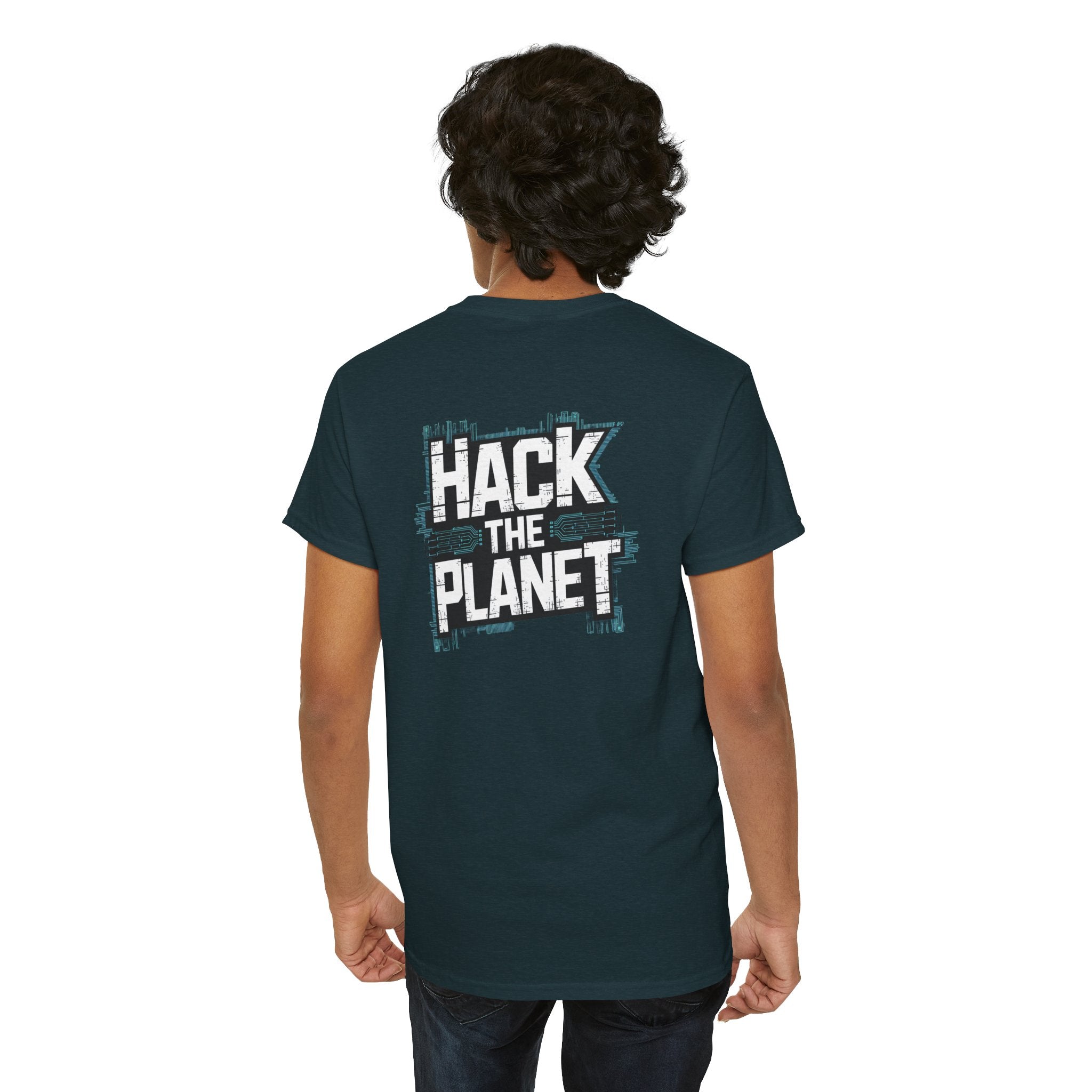 Unisex Heavy Cotton Tee: "Hack the Planet" - T-Shirt