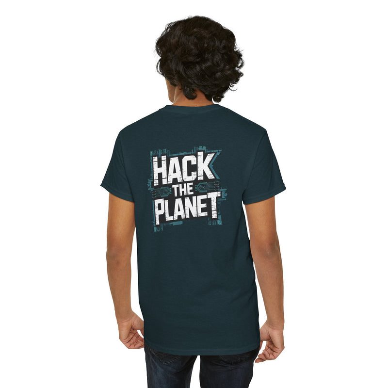 Unisex Heavy Cotton Tee: "Hack the Planet" - T-Shirt