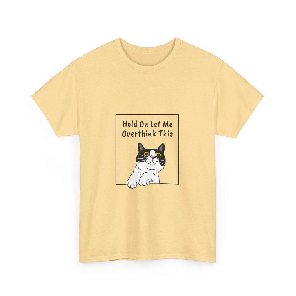 Funny Cat Overthink Tee - Unisex Heavy Cotton Shirt