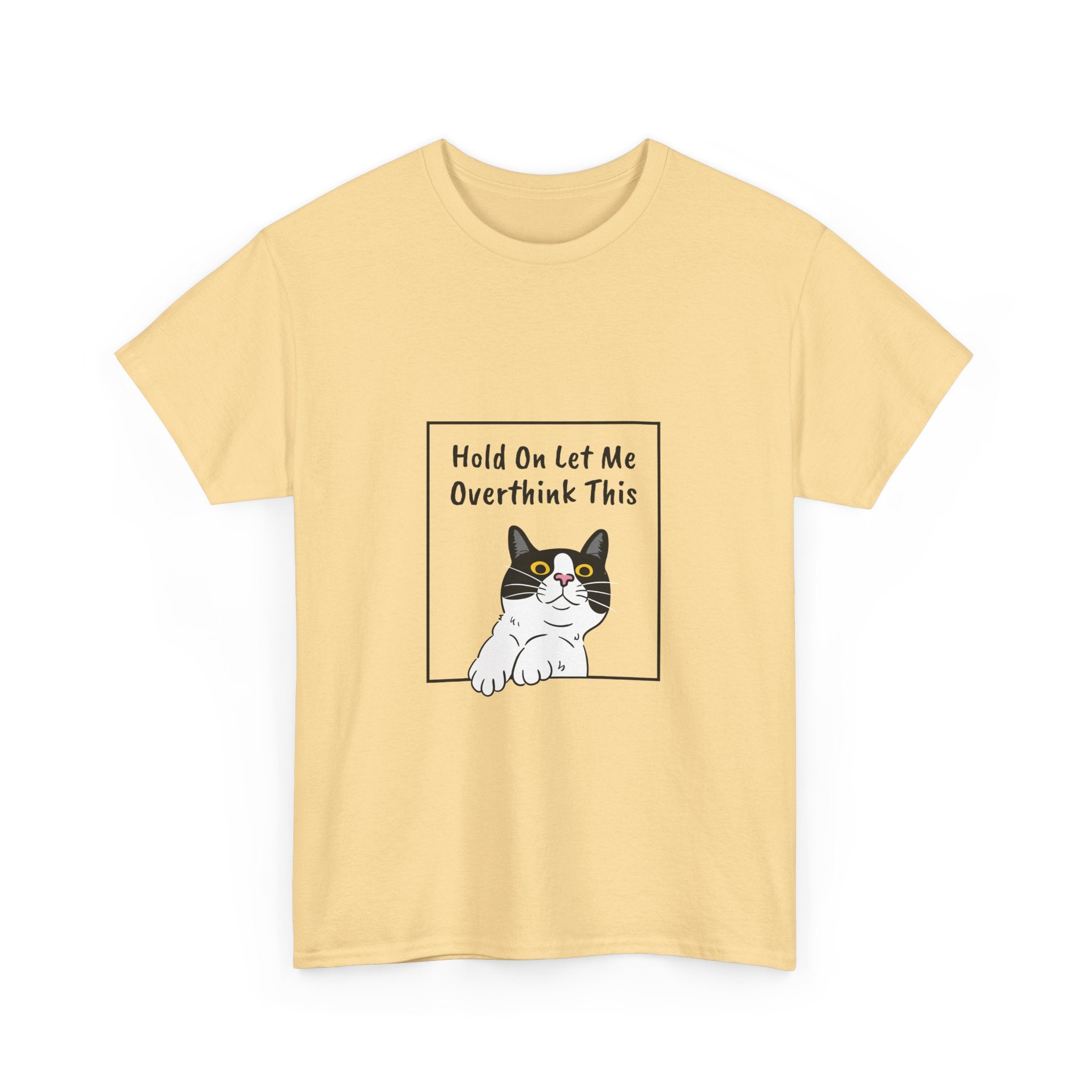 Funny Cat Overthink Tee - Unisex Heavy Cotton Shirt