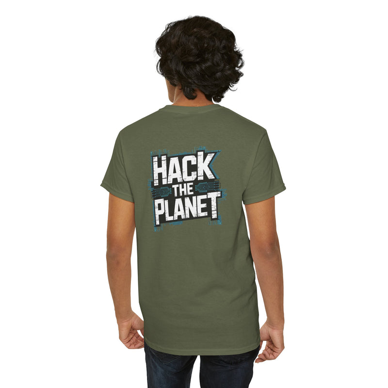 Unisex Heavy Cotton Tee: "Hack the Planet" - T-Shirt