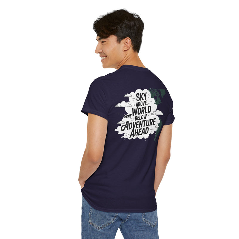 Unisex Heavy Cotton Tee: "sky above world below" T-Shirt