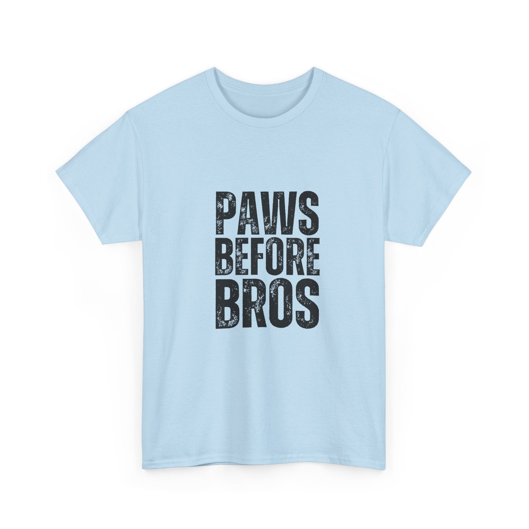 Unisex Heavy Cotton Tee - 'Paws Before Bros' Graphic T-Shirt