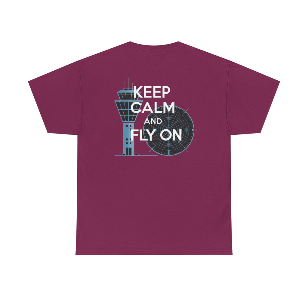 Keep Calm and Fly On Unisex Heavy Cotton Tee