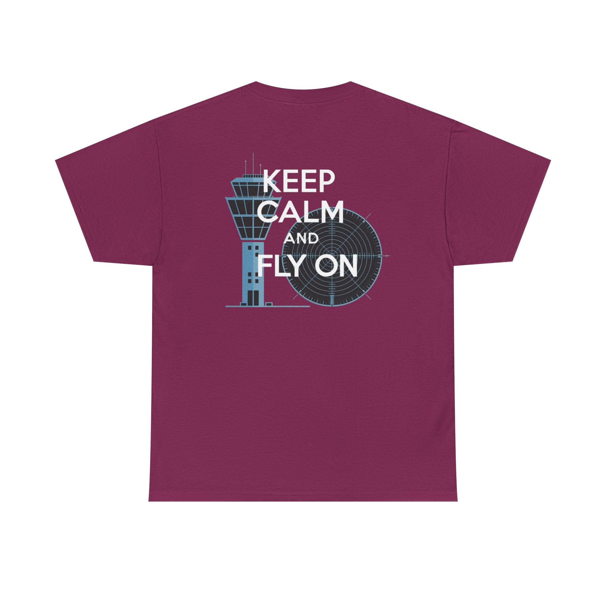 Keep Calm and Fly On Unisex Heavy Cotton Tee