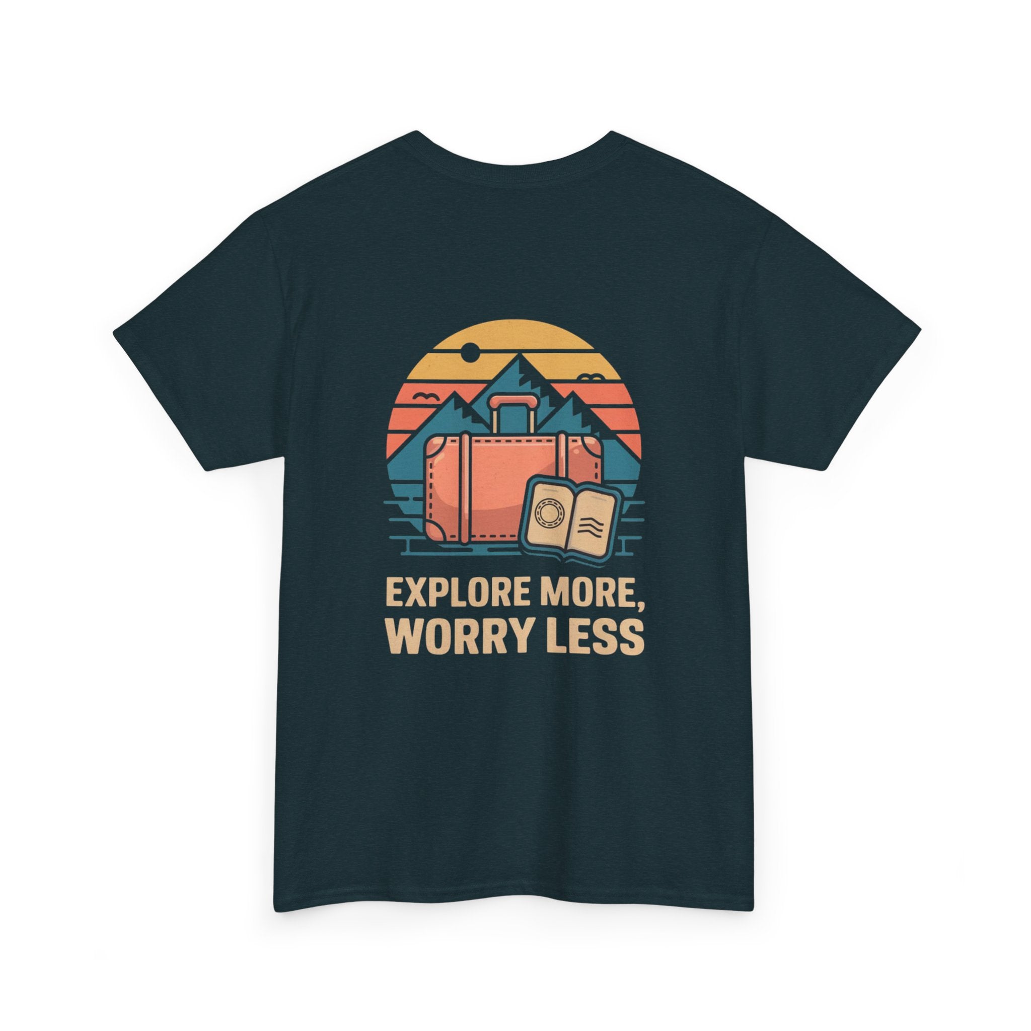 Unisex Heavy Cotton Tee: "Explore more worry less" - T-Shirt