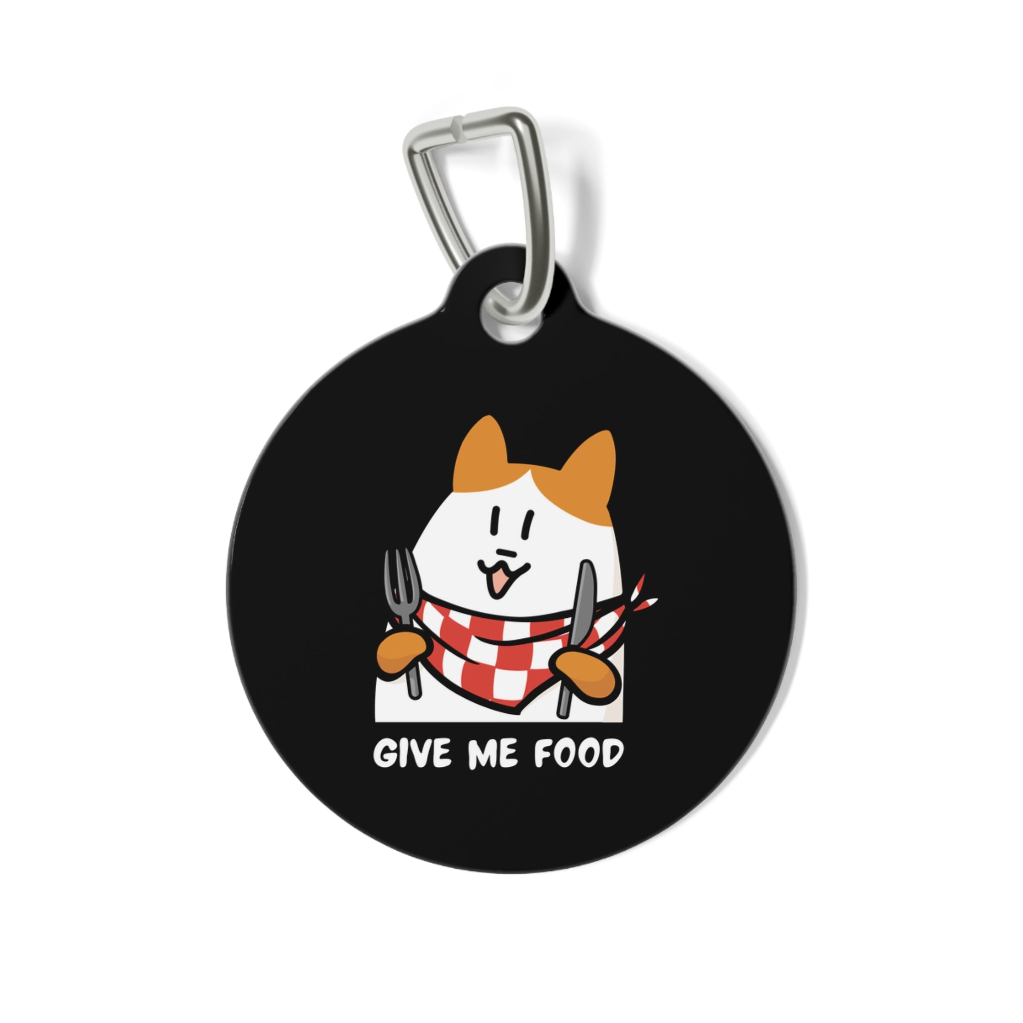 Cute Pet Tag with 'Give Me Food' Design - Perfect for Dog Owners