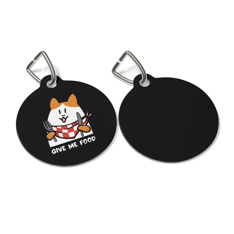 Cute Pet Tag with 'Give Me Food' Design - Perfect for Dog Owners